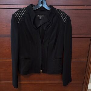 White House Black Market Black Blazer with Studded Shoulders